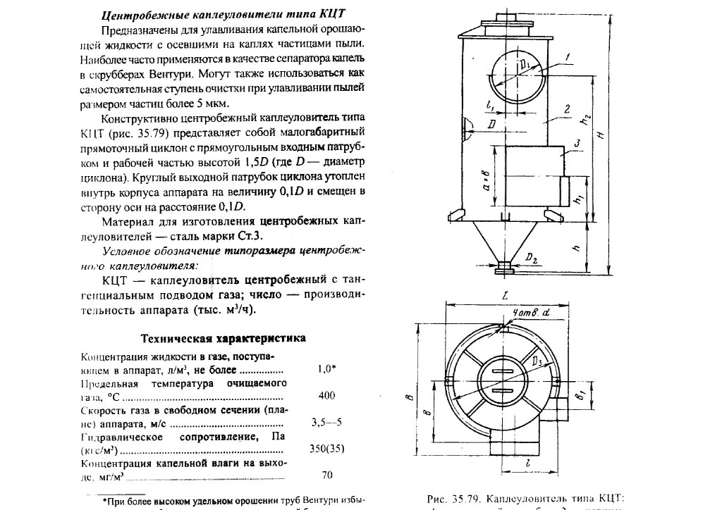 Чертеж каплеуловителя КЦТ в Увате